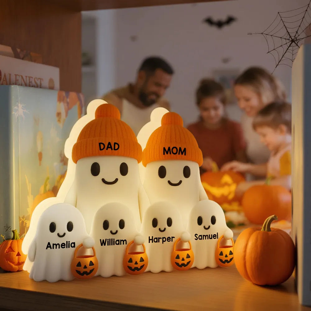 Family Boo Crew - Personalized Acrylic Light Box - Gift For Family, Halloween Decoration, Fall Season Gift