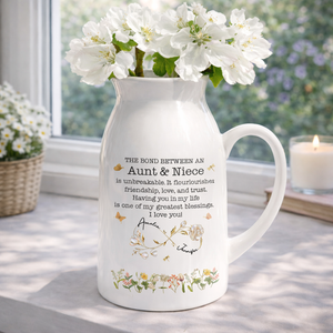 The Love Between Aunt & Niece Knows no Distance Vintage Golden Flower, Personalized Plant Pot, Gift For Aunt, Mother's Day Gift