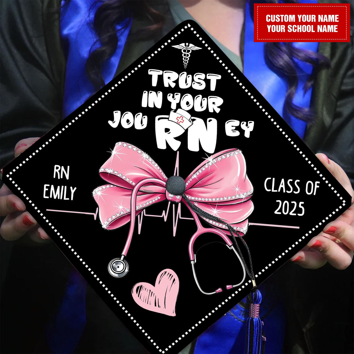 Personalized RN Graduation Cap Topper, Class of 2026 Keepsake, Graduation Day
