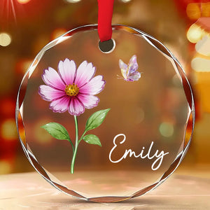 Birth Month Crystal Flower - Personalized Crystal Ornament - Christmas Gift For Sister, Bestie, Family