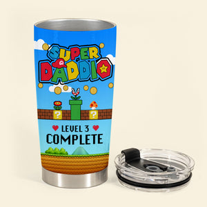 Super Daddio Level Complete Custom Mushroom - Personalized Tumbler - Gift For Father, Dad, Father's Day, Birthday Gift