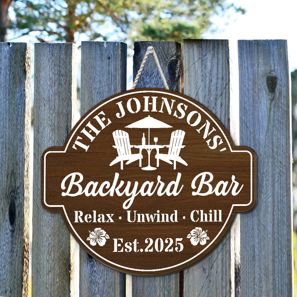 Welcome To Our Backyard Oasis - Personalized Wood Sign - Gift For Couple, Backyard Decor, Home Decoration