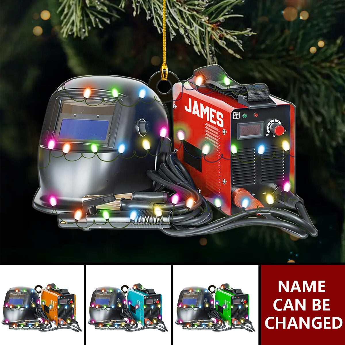 Personalized Name Welder Mask Ornament Christmas, Welder Tool Ornament, Welding Supplies Hanging Ornament, Gift For Welder
