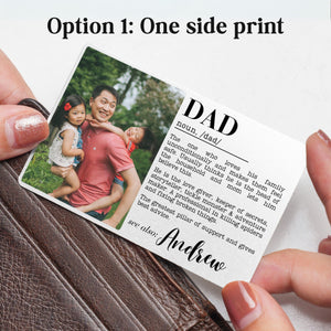 Personalized Dad Definition Metal Wallet Card, Unique Father's Day Gift from Kids, Engraved Wallet Insert, Christmas Birthday Gift for Dad
