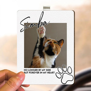 I'll Carry You With Me Until I See You Again Pet Loss - Personalized Wooden Photo Visor Clip
