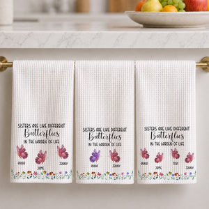 Bestie and Sister Love, Personalized Kitchen Towel, Gift For Sisters, Bestie