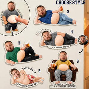 Funny Daddy Face Squishy Belly Fridge Magnet, Personalized Father's Day Gift For Husband, Custom Dad Photo Magnet, Gift From Son Daughter