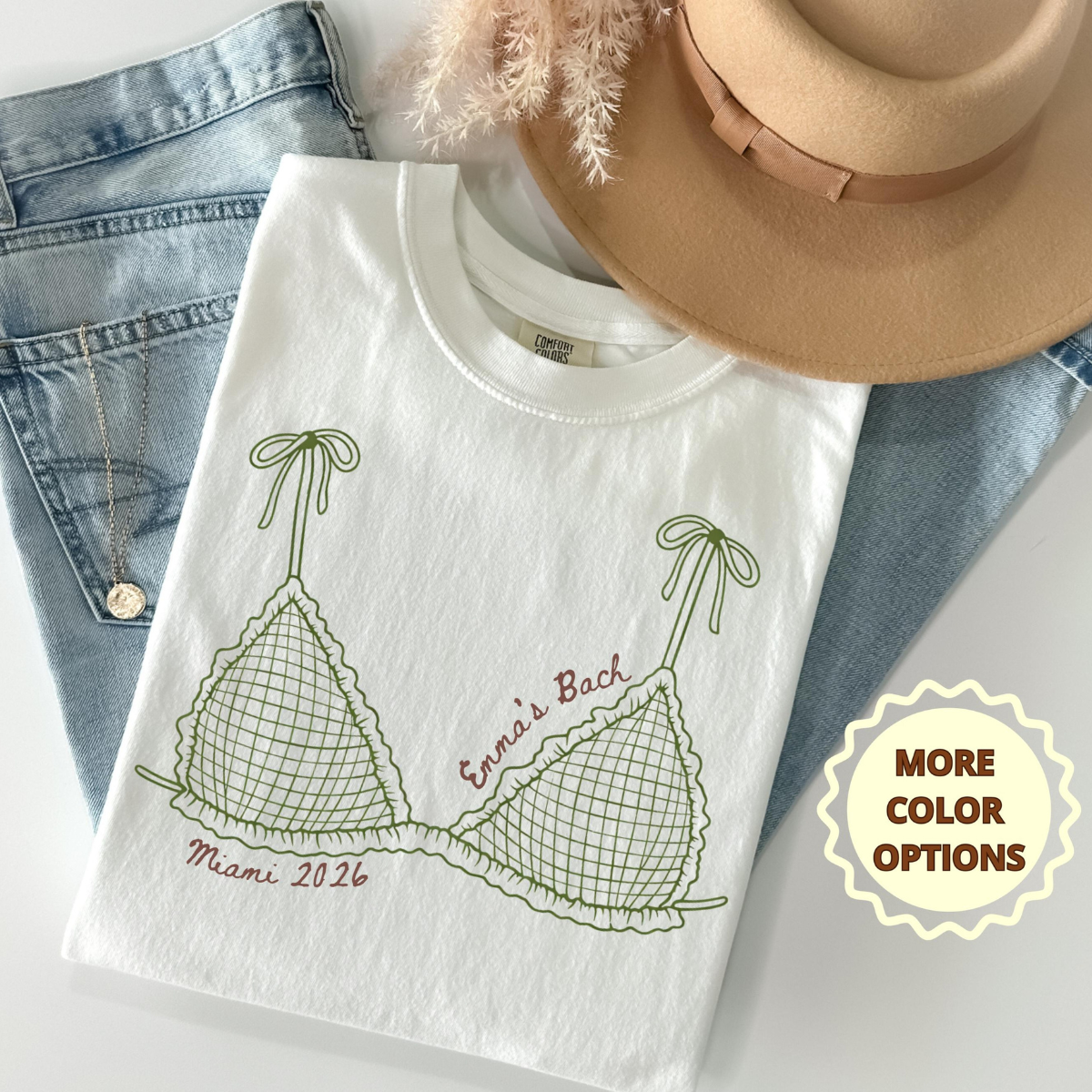 Personalized Bikini Bachelorette Shirt, Custom Beach Bach Party Shirt, Coastal Bachelorette Shirt, Bridal Party Shower Gift Bachelor Shirt