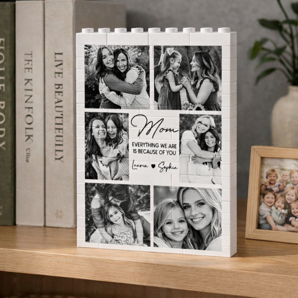 Custom Mom Photo Building Block, Custom Photo Brick Puzzle for Mom from Daughter, Happy Mother's Day Gift, Mom Birthday Gift, Mom Keepsake