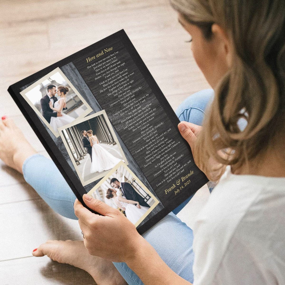 One Year Anniversary Gifts for Couple Collage Canvas, Gift For Boyfriend Girlfriend, Anniversary Gift