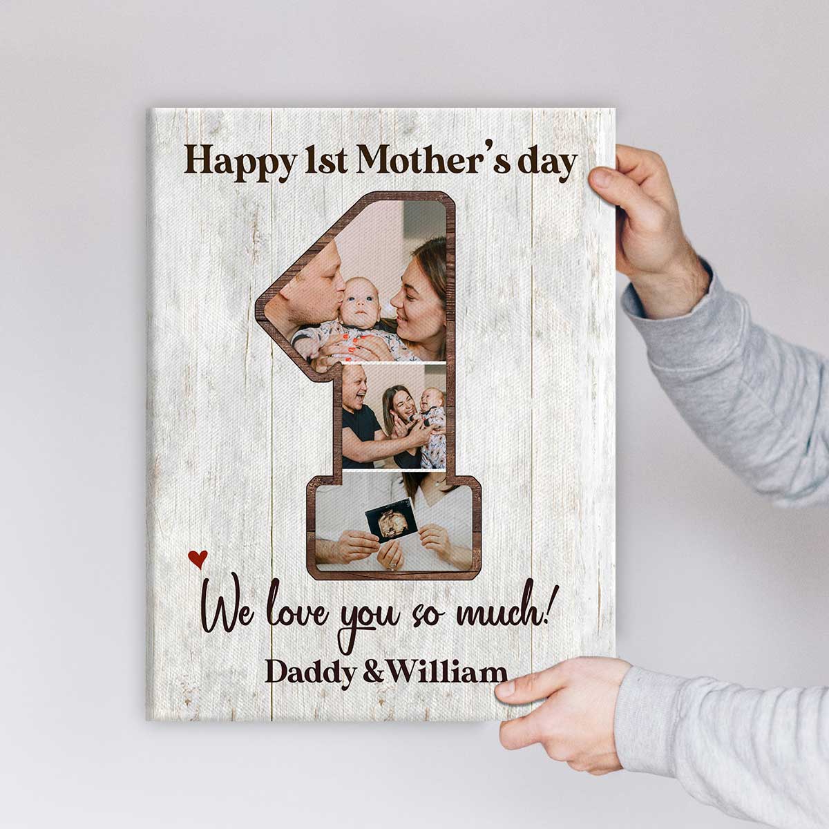 Happy 1st Mother's Day Custom Photo - Personalized Canvas - First Time Mother Gifts