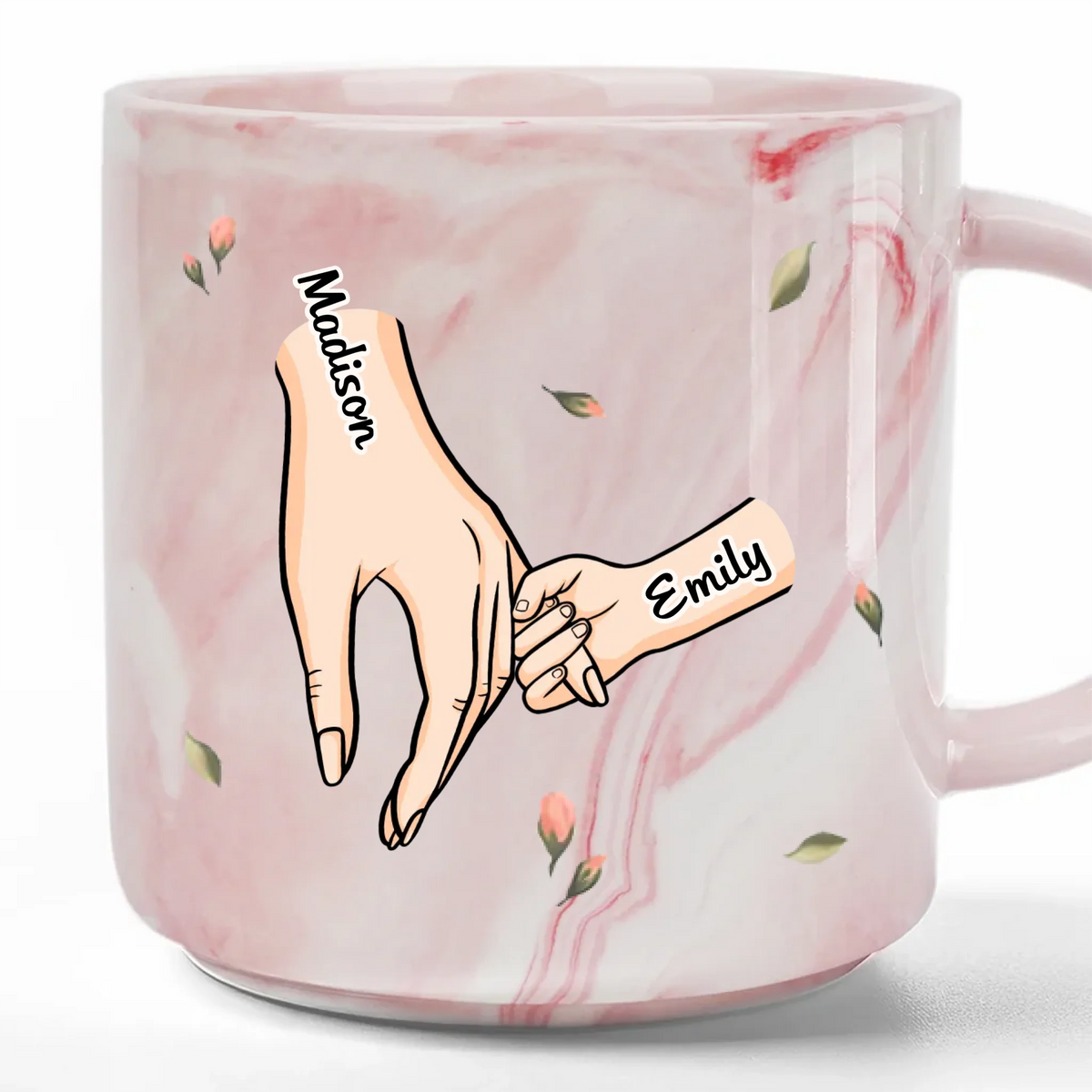 A Mom's Love Is Forever And Always - Personalized Marble Mug - Mother's Day, Gift For Mom, Grandma