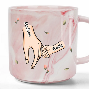 A Mom's Love Is Forever And Always - Personalized Marble Mug - Mother's Day, Gift For Mom, Grandma