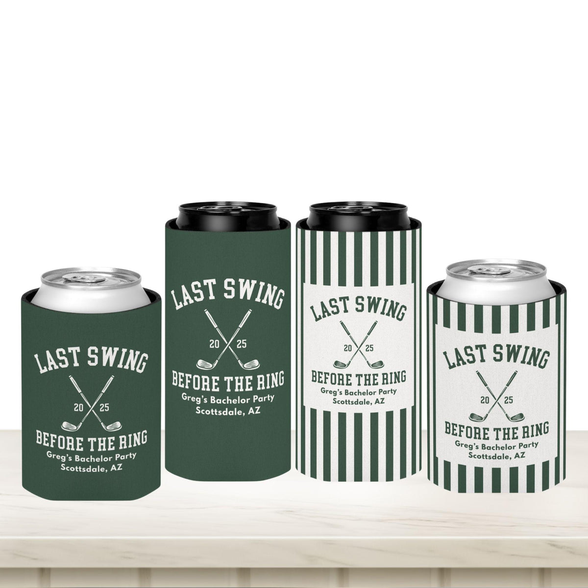 Golf Bachelor Party Can Coolers, Personalized Guys Weekend Trip Favors, Custom Drink Holder For Golfing Bach Scottsdale Vegas Palm Springs