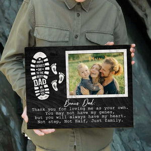 Custom Photo Happy Fathers Day Bonus Dad Gifts, Personalized Step Dad Gift, Fathers Day Gift For Step Dad