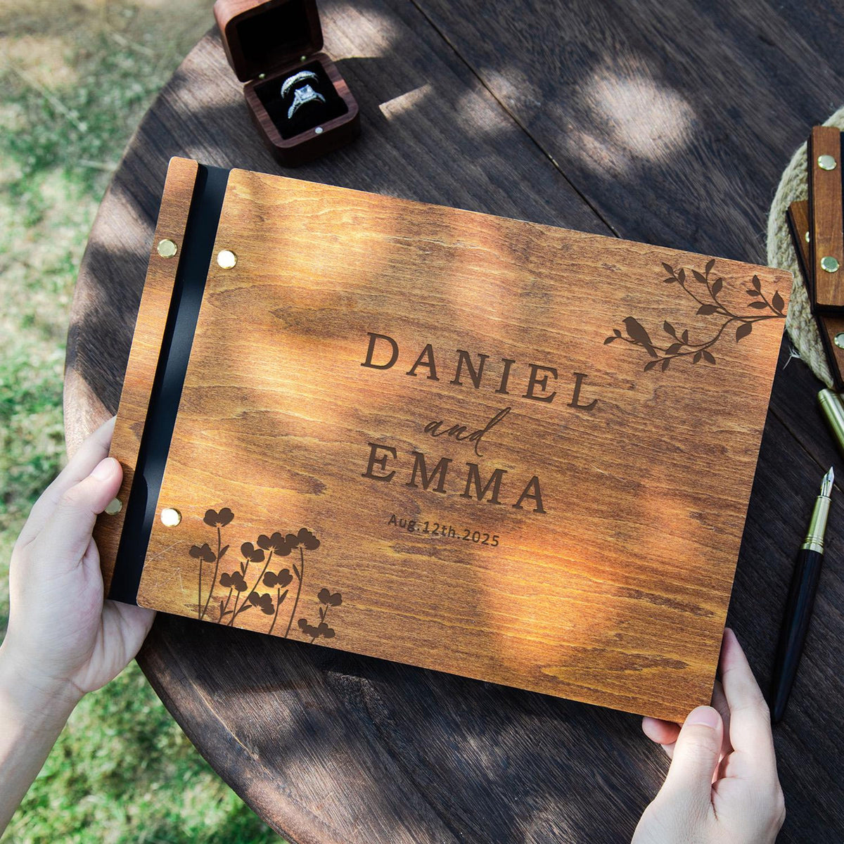 Personalized Wedding Guestbook, Elegant Wooden Wedding Guest Book, Reception Book , Photobooth Guestbook, Photo Album, Wedding Keepsake