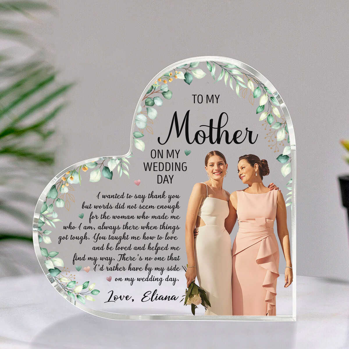 To My Mother I Wanted To Say Thank You - Personalized Acrylic Plaque - Gift For Mom On Wedding Day