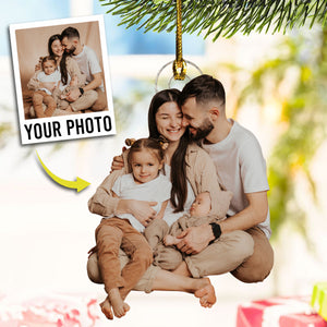 Christmas Family Custom Upload Photo - Personalized Shape Ornament - Christmas Gift For Family