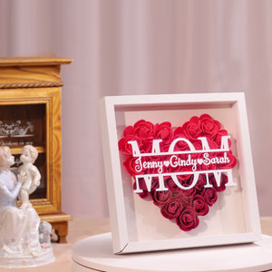 Mama & Kids Name - Custom Flower Frame Box - Gift For Mom, Mother's Day Gift