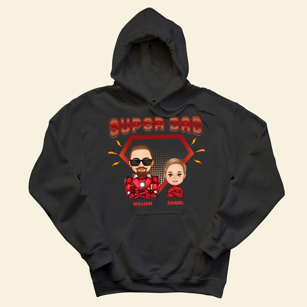 Super Dad Cool Man & Kids - Personalized Apparel - Gift For Father , Grandpa, Father's Day