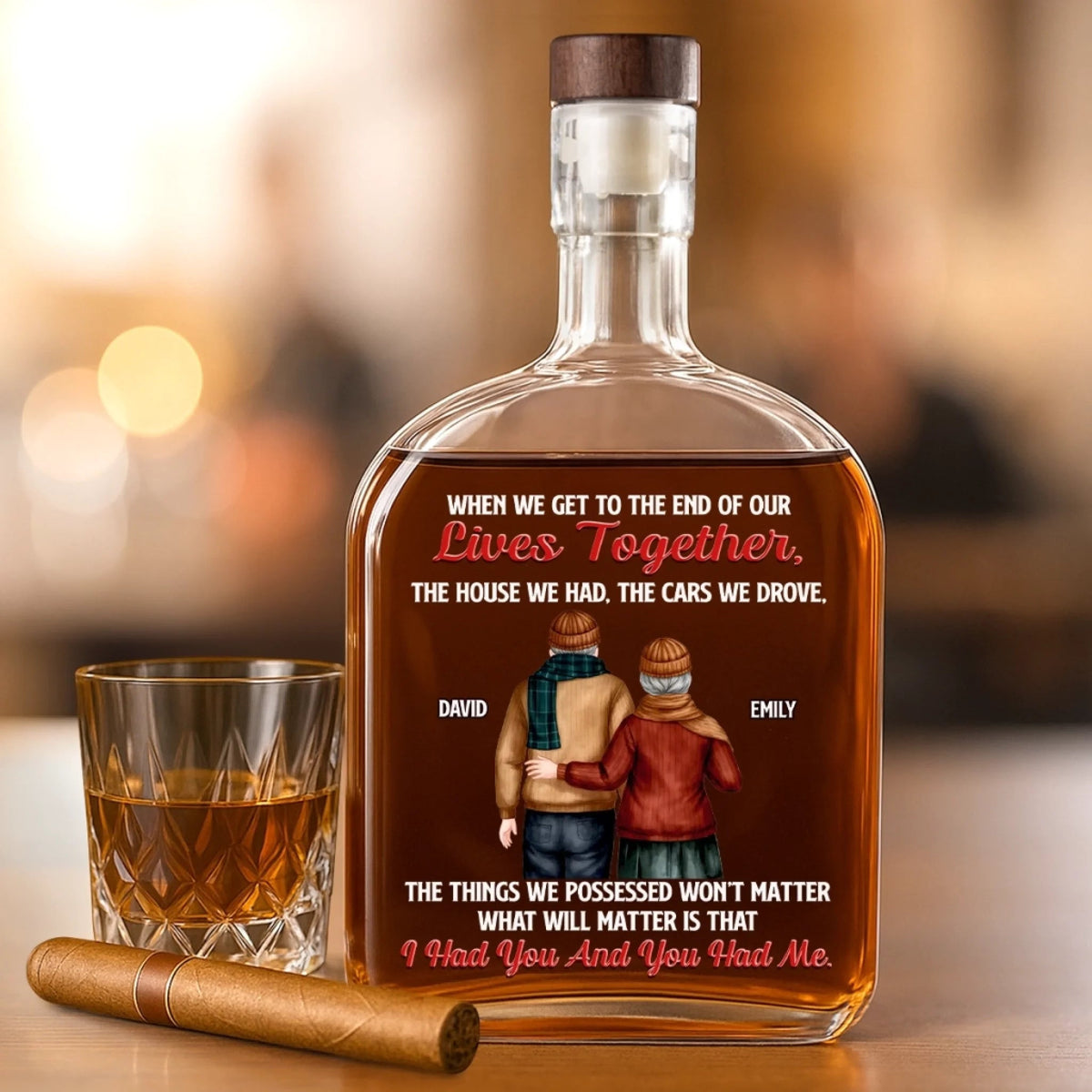 I Had You And You Had Me - Personalized Whiskey Bottle - Anniversary Gift, Valentine's Day Gift For Couple