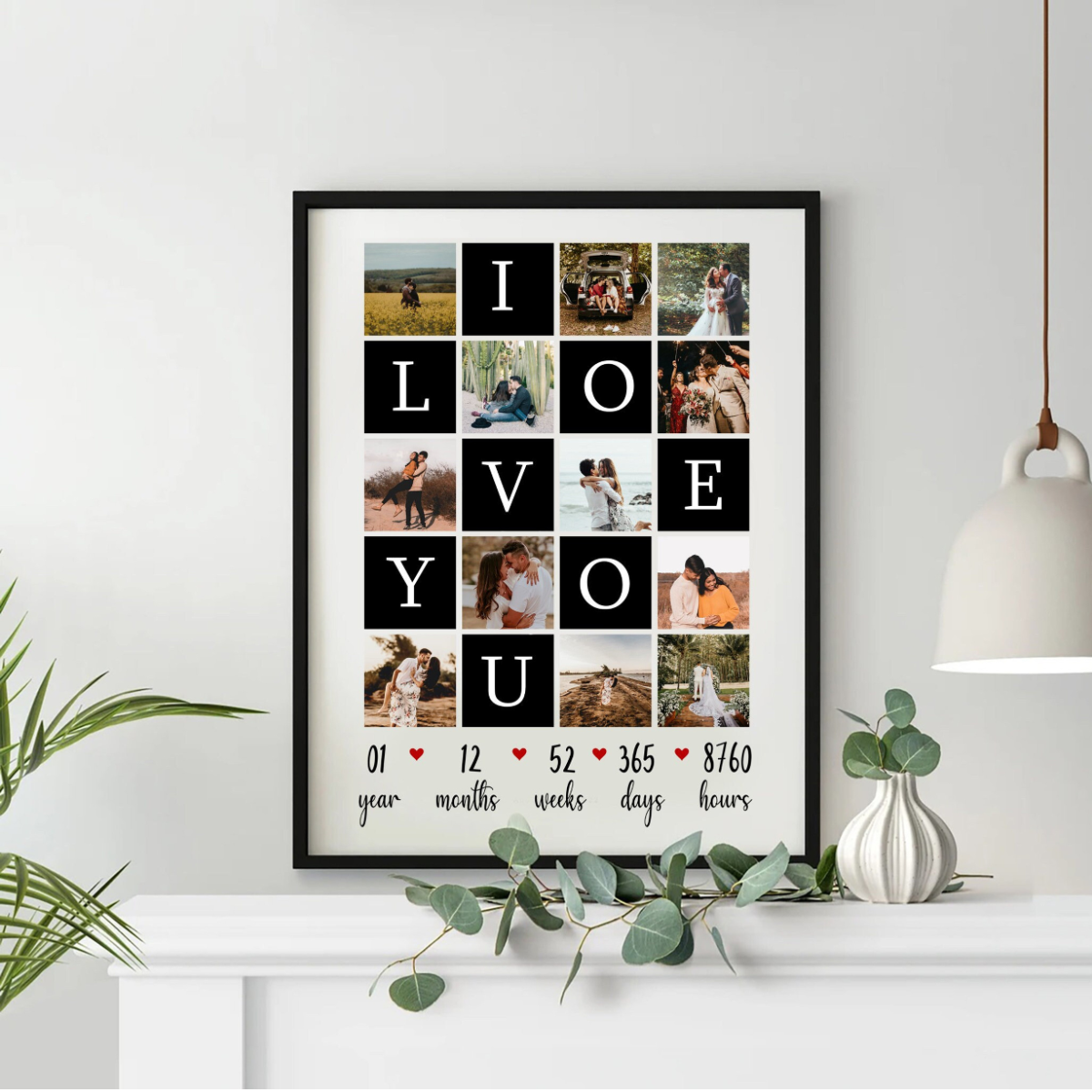 I Love You Photo Collage - Personalized Canvas - Anniversary Gift, Valentine's Day Gift For Husband Wife