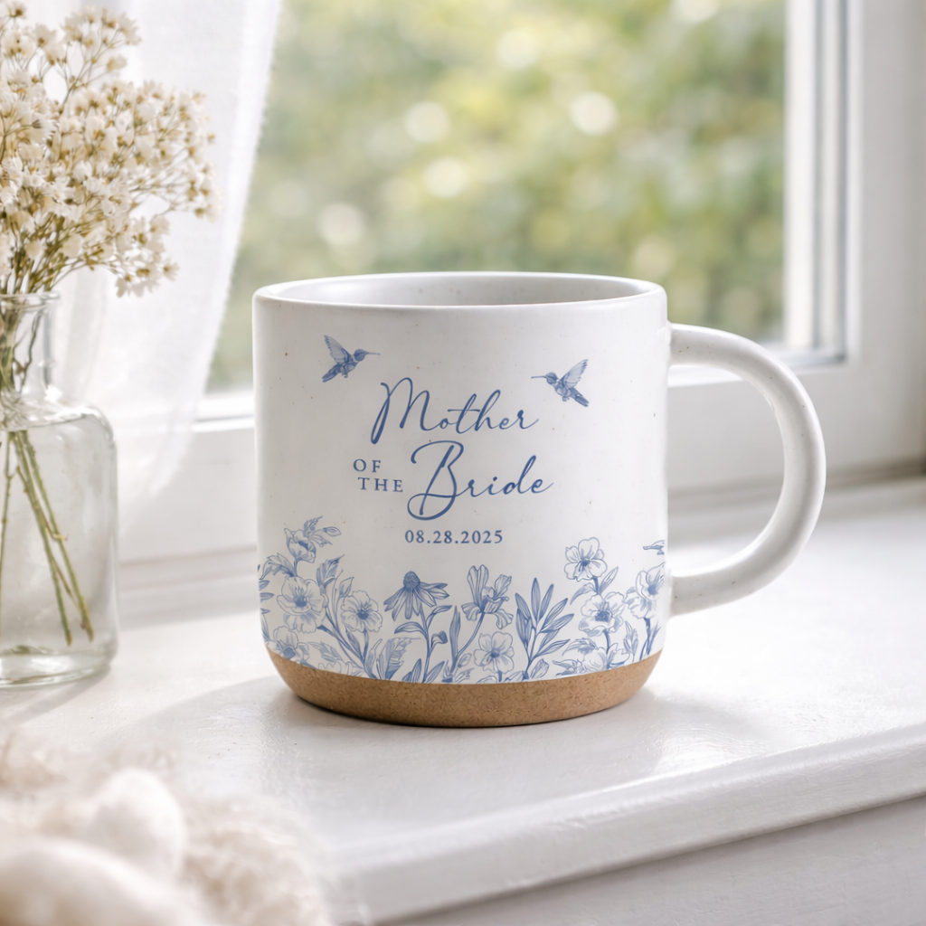 Custom Wedding Gift For Mother Of The Bride & Groom Toile De Jouy Gift For Mom Mug, Mother Of The Bride Pottery Mug, Mom Of Groom