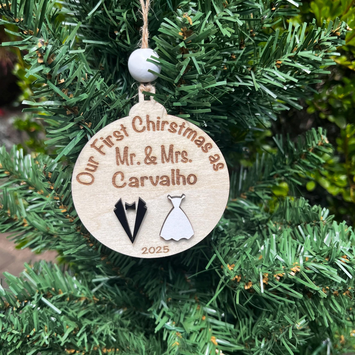 Our First Christmas Married Ornaments, Mr.&Mrs. Ornament Keepsake Newlywed Gifts, Personalized Wedding Christmas Ornament, Married Ornament