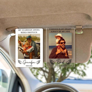 Personalized Dad Memorial Photo Car Visor Clip, Loss Of Dad Papa Gift, Guardian Angel Keepsake Gift, Sympathy Gift For Loss Of Loved Ones