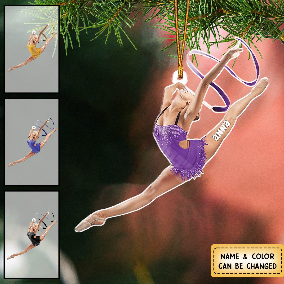 Personalized Gymnastics Girl Shaped Ornament, Christmas Gift For Athletes