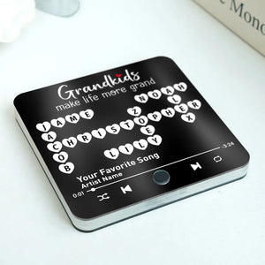 Grandkids Make Life More Grand - Personalized Music Fridge Magnet - Gift For Grandma, Mother's Day, Birthday Gift