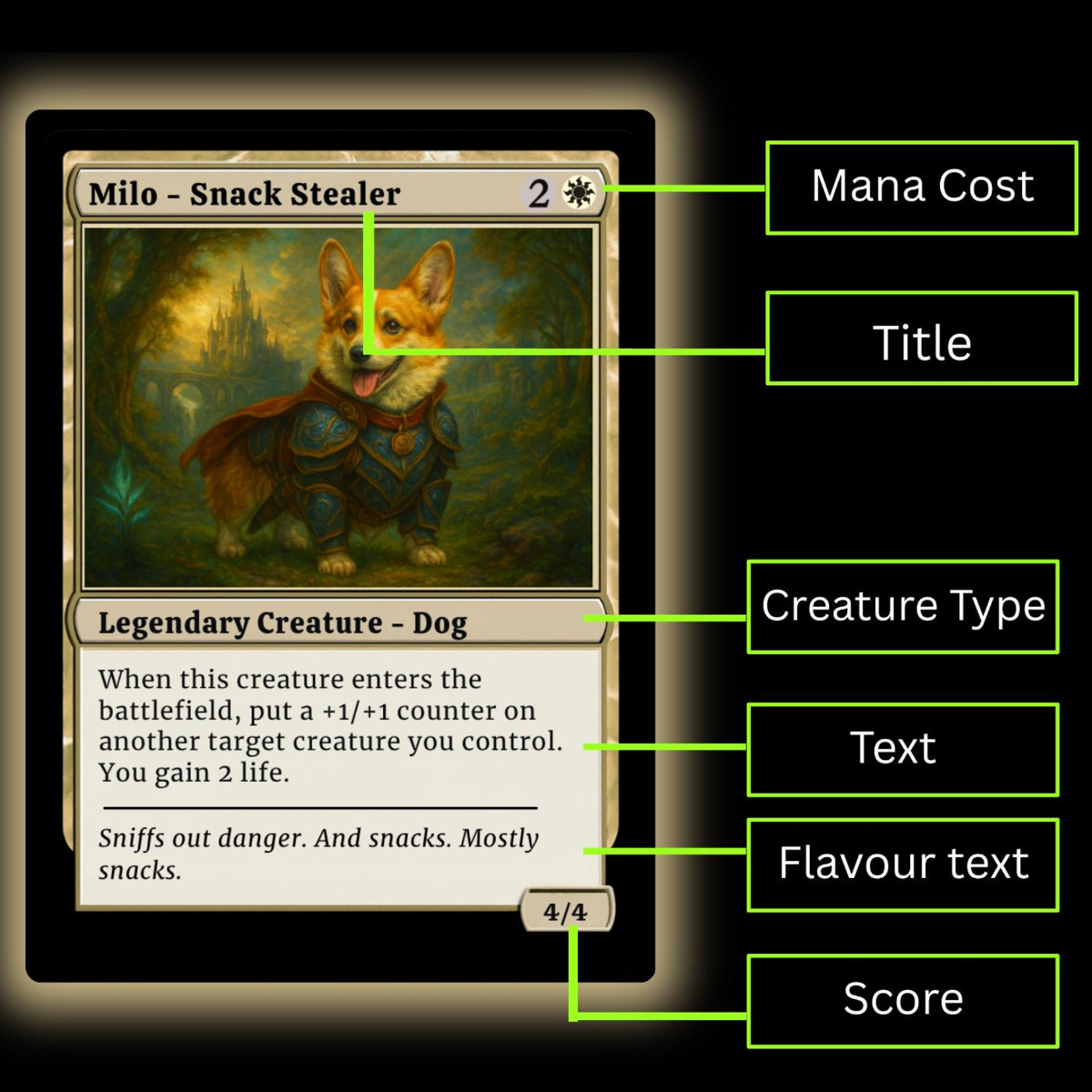 Personalised MTG Card, Pet mtg card, Dog mtg card, MTG gift, Fantasy Pet Custom Card, cat mtg