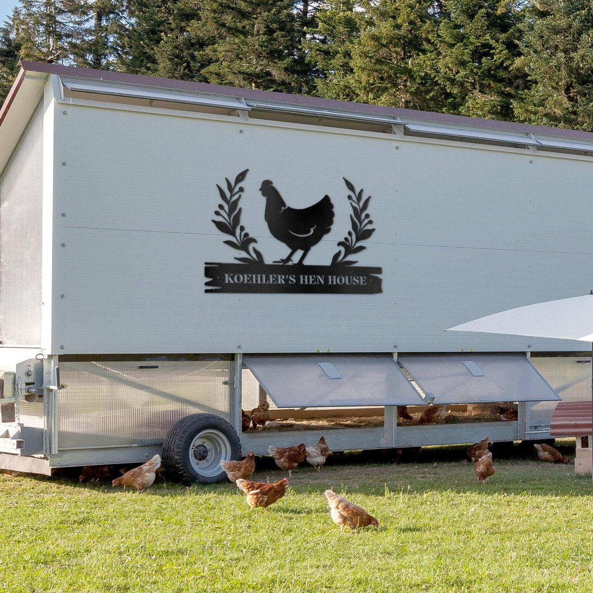 Custom Chicken Sign, Personalized Chicken Farm Sign, Metal Farm Sign, Custom Metal Chicken Coop Sign, Custom Name Hen House