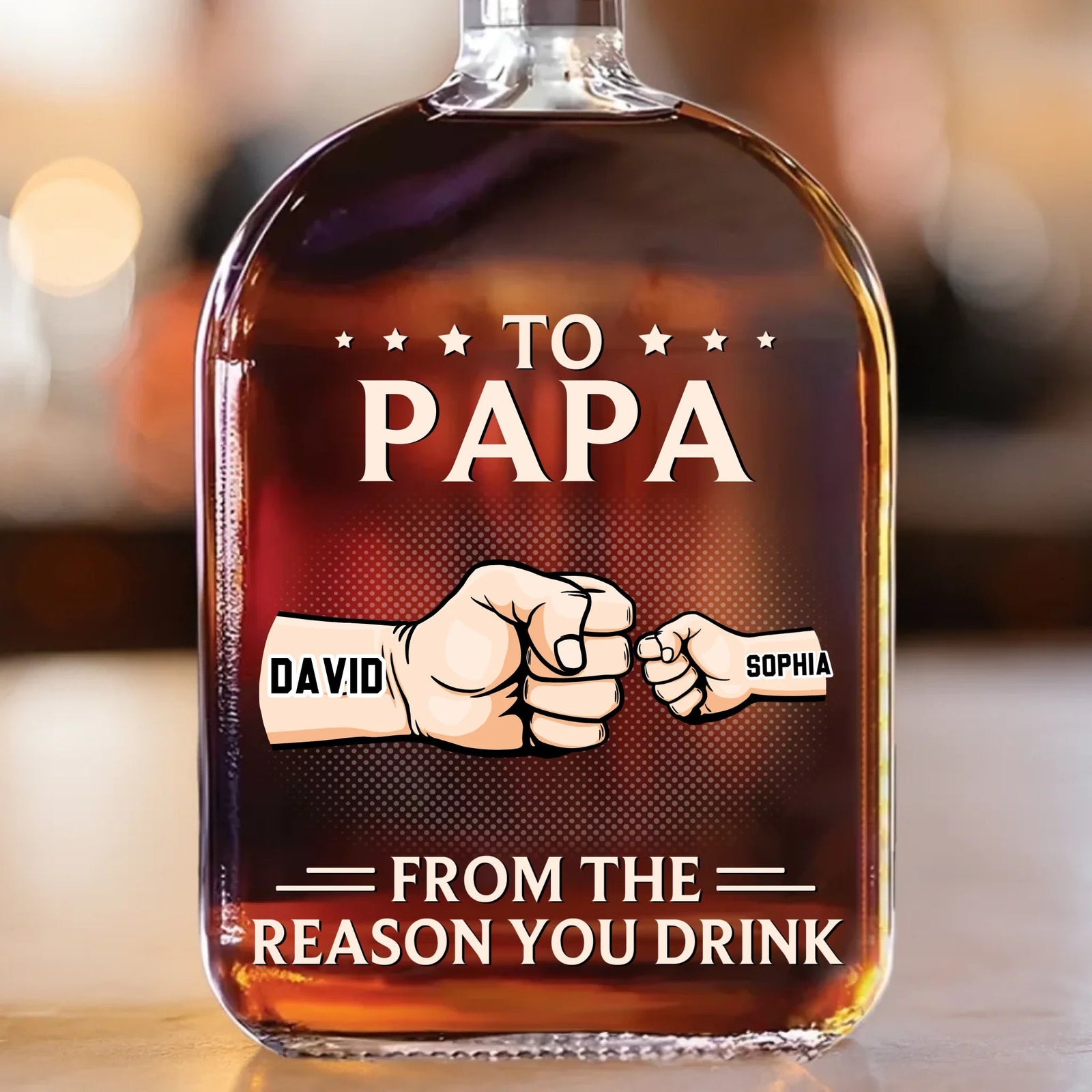 From The Reason You Drink - Personalized Whiskey Bottle - Father's Day, Gift For Dad, Grandpa