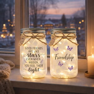 Friendship Jar Night Light, Starlit Mason Jar Gift for Her, Gift For Friend, Bestie
