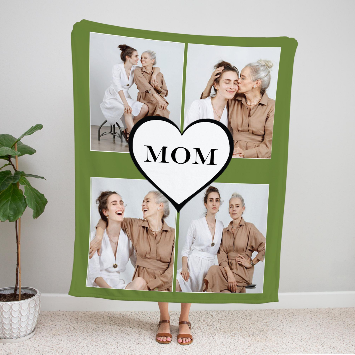 Customizable Photo Blanket Collage, Custom Blanket, Personalize Blanket for Mom, Picture Blanket, Gift for Mom