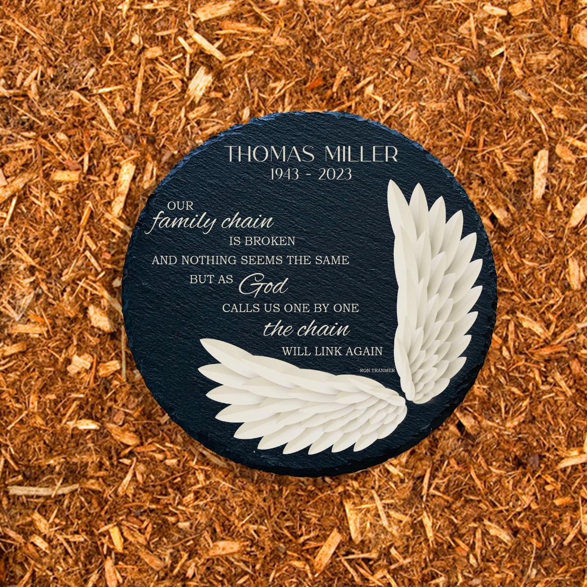 Broken Chain Memorial Garden Stone, Sympathy Gift, Slate Grave Marker, Keepsake, Remembrance, Bereavement Gift, Loss of a Loved One