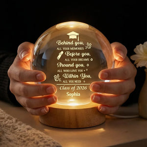 Before You All Your Dreams Graduation - Personalized Crystal Ball LED Night Light - Graduation Gift For Graduates, Son, Daughter