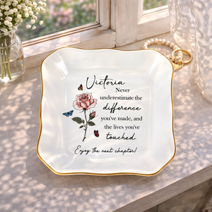 Personalized Retirement Ring Dish, The Difference You Have Made, Retirement Gift for Women, Coworker Farewell