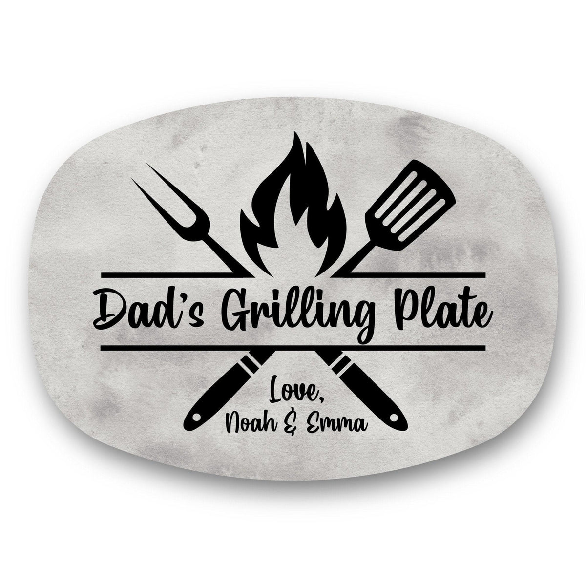Custom Grilling Plate for Dad Grandpa - Personalized Platter - Gift with Kids' Names Grill Plate Gift for Dad Gift for Father's Day