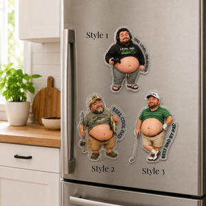 Custom Dad Face Squishy Magnet, Personalized Poke Belly Photo Fridge Magnet, Funny Fathers Day 2026 Gift For Husband Gag Gift, Kitchen Decor