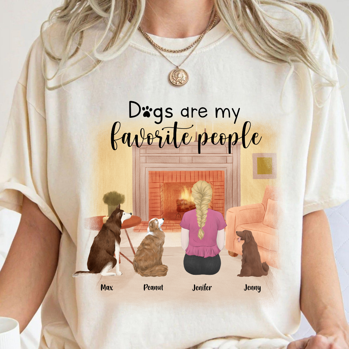 Dogs Are My Favorite People Girl And Dog Personalized T Shirt Custom Tee For Dog Lovers Dog Mom Shirt