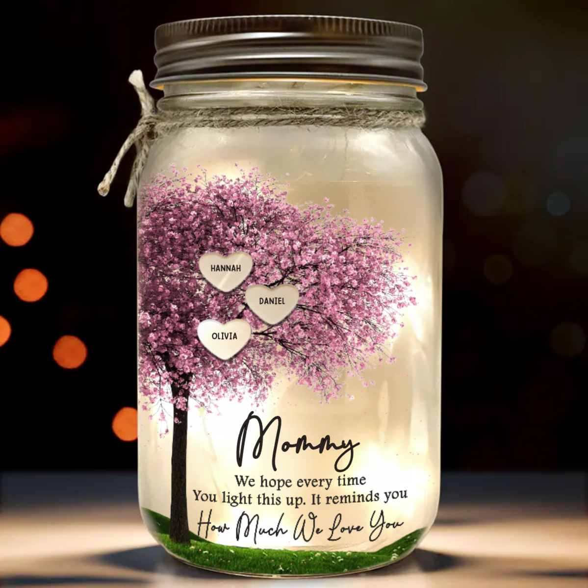 It Reminds You How Much We Love You - Personalized Mason Jar Light - Gift For Mom, Mother's Day, Birthday Gift