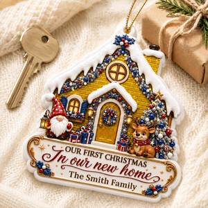 First Christmas in Our New Home - Family Ornament - Real 3D Raised Ornament