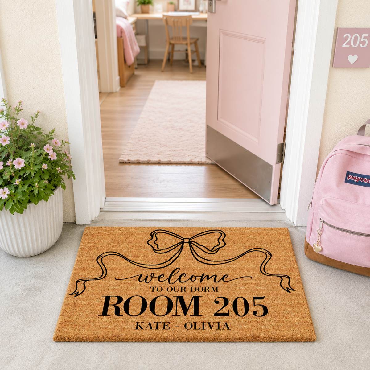 Welcome to Our Dorm Doormat, College Dorm Decor, High School College Dorm Decor, Roommate Sign, Back To School Gift, Graduation Gifts