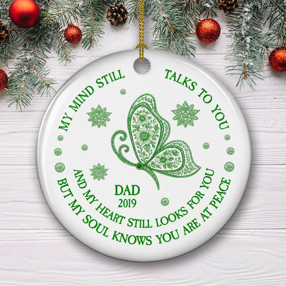 My Soul Knows You Are At Peace Toile De Jouy - Personalized Ornament - Memorial Gift