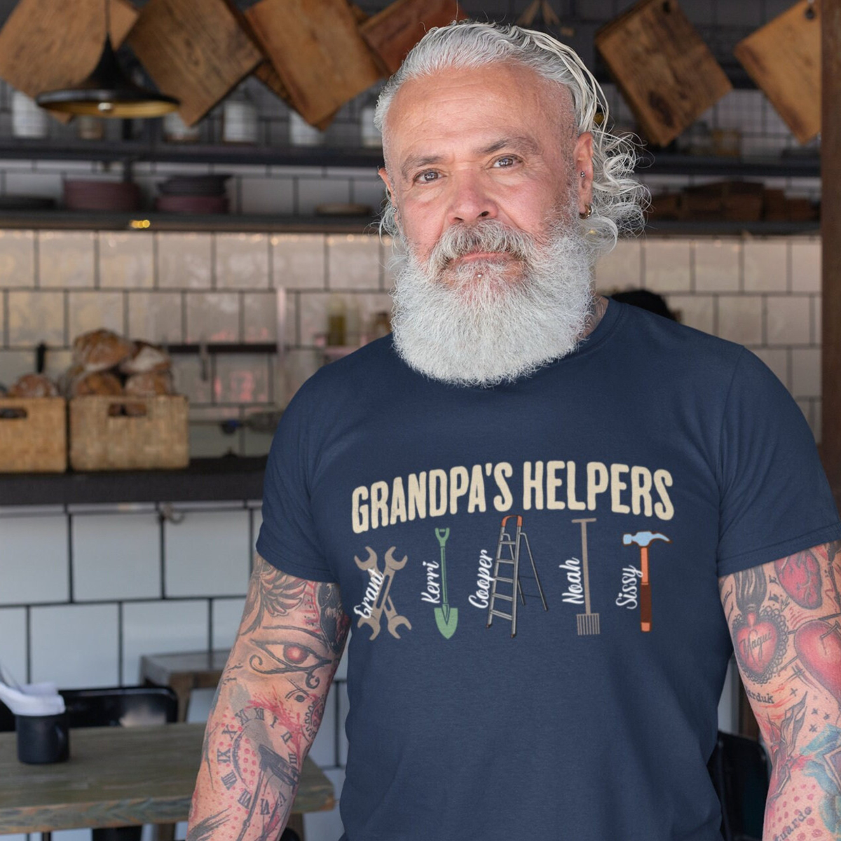 Grandpa's Helpers T-Shirt, Customize Grandchildren's Names, Best for Fathers Day, Father's Day, Birthday Gift for Dad, Gift for Grandfather
