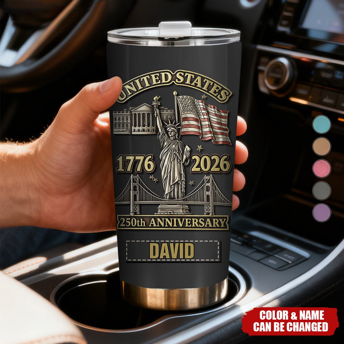 250th Anniversary United States - Personalized Tumbler - Patriotic Gift
