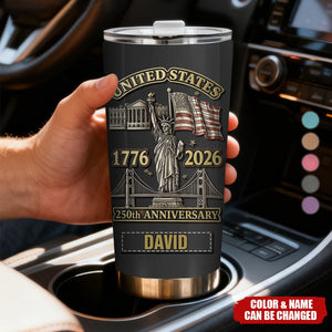 250th Anniversary United States - Personalized Tumbler - Patriotic Gift