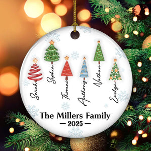 3D Effect Printed Family Christmas Tree Names - Personalized Ornament - Christmas Gift For Family